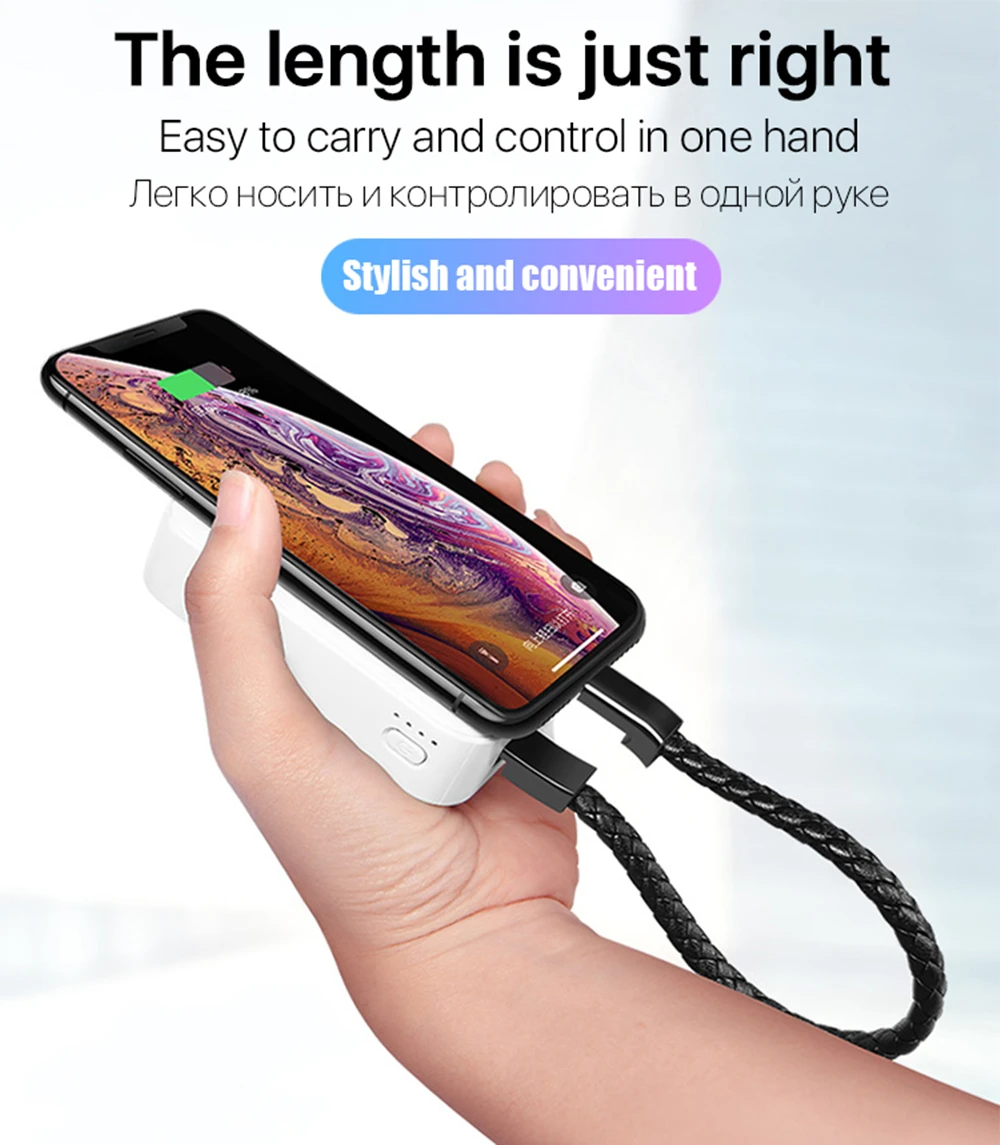 Bracelet Charging Cable Men Leather Portable USB Charging Cable Sync Cord For iPhone 11 pro max Xs Android Type-C Chaege Cable 65 w charger