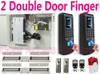 

2 Double-Open-Door Fingerprint TFT LCD Color Screen All-in-one Power Controller Web server+Keypad Reader Two Door control+TCP/IP