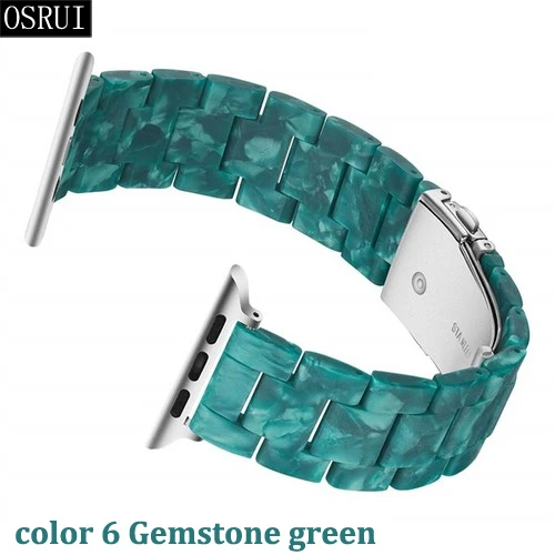 Ремешок для apple watch band 5 4 44 мм 40 мм iwatch correa 42 мм 38 мм 3 2 полимерный браслет аксессуары pulseira аксессуары для apple watch - Цвет ремешка: 6 Gemstone green