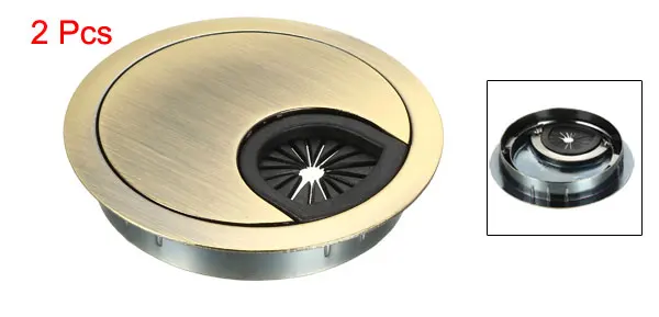 Bronze 60mm Uxcell 2 шт. Крышка для кабельного отверстия 50-80 мм цинковый сплав настольная втулка для проводного органайзера яркое серебро/черный/бронза/серебро/красная бронза - Цвет: Bronze 60mm