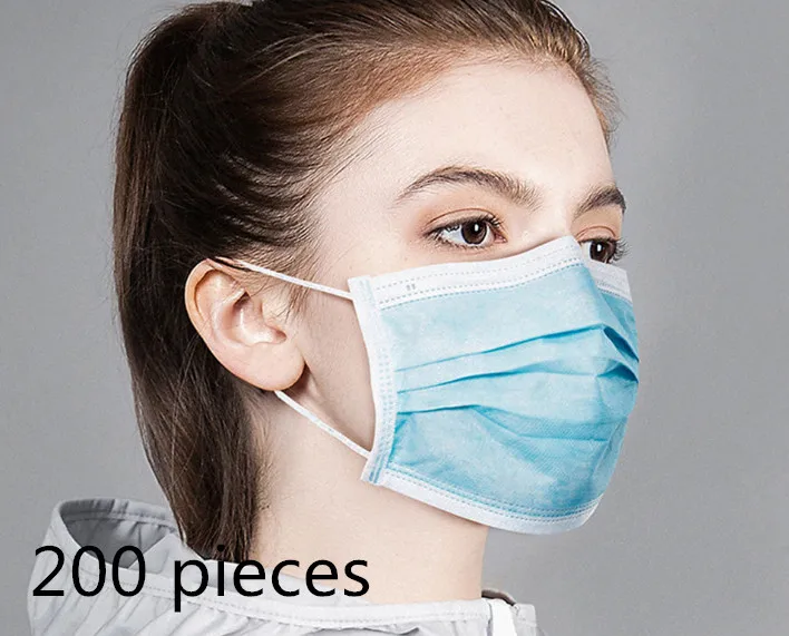 

Disposable masks, 200 new piece of pollution prevention of three layers melt-blown cloth mask fast delivery safety