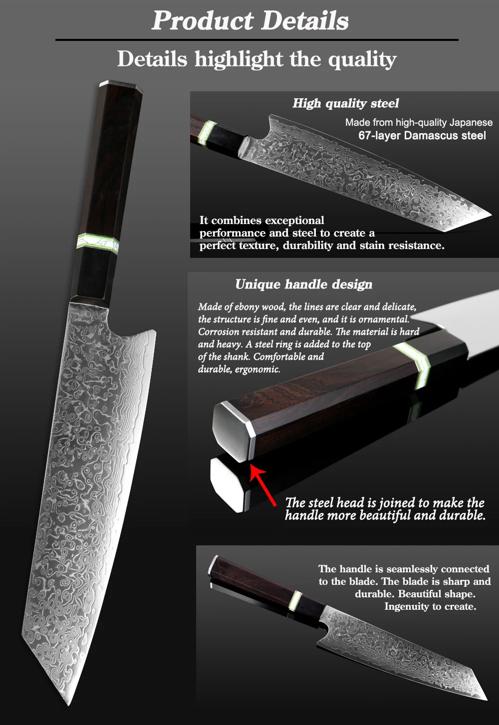XITUO дамасский стальной поварской нож Профессиональный кухонный нож для нарезки киритсуке гьюто Кливер овощные ножи восьмиугольная ручка