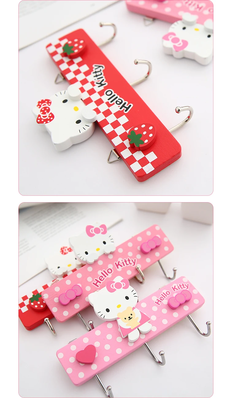 Милый мультяшный крючок hello Kitty Cat за дверью, крепкий клей, вешалка с отверстием, свободный кухонный настенный крючок, аксессуары для украшения дома