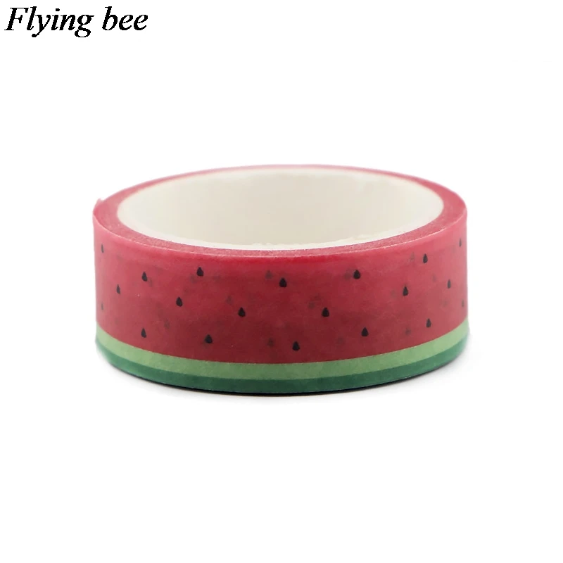 Flyingbee 4 шт./компл. Творческий фруктовая лента арбуз клейкая лента киви Бумага лента Washi Кактус в комплекте ленты лента Набор DIY подарки X0644