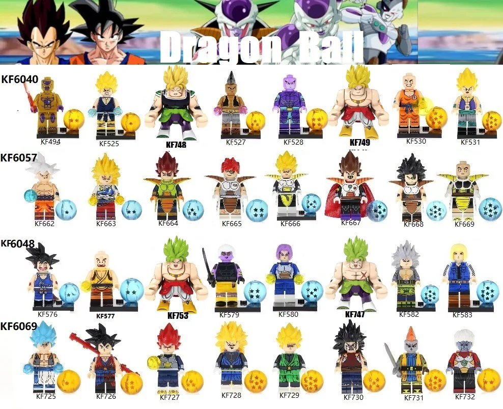 

Single Sale Big Models Dragon Ball Series Broli Plastic Brick Gogeta Son Goku Building Blocks For Children Toys Gift KF6073