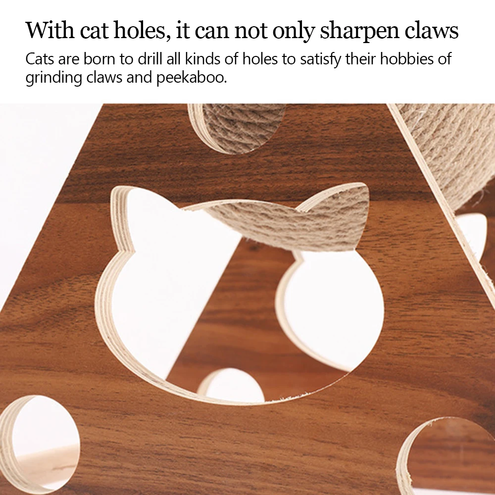 Cat Scratcher Claw Sharpener Wood Scratching Post Wooden Toys for Cats Accessories Cat's Scraper for House Cat Scratcher Claw Sharpener Wood Scratching Post Wooden Toys for Cats Accessories Cat's Scraper for House