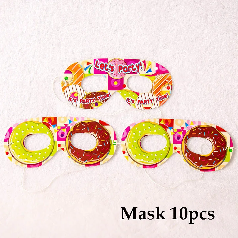 mask 10pc Одноразовые столовые приборы в мультяшном стиле для девочек, на день рождения, для малышей, вечерние, сувенирные, для пончиков, бумажные тарелки, чашки для свадебного декора - Цвет: mask 10pc