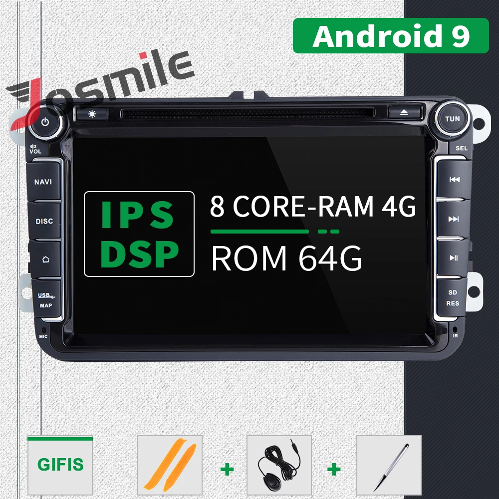IPS DSP 4G+64GB Android 9 Car Radio GPS Navigation For Amarok Volksagen VW Passat B7 B6 golf 56 Skoda octavia 2 Polo Rear camera