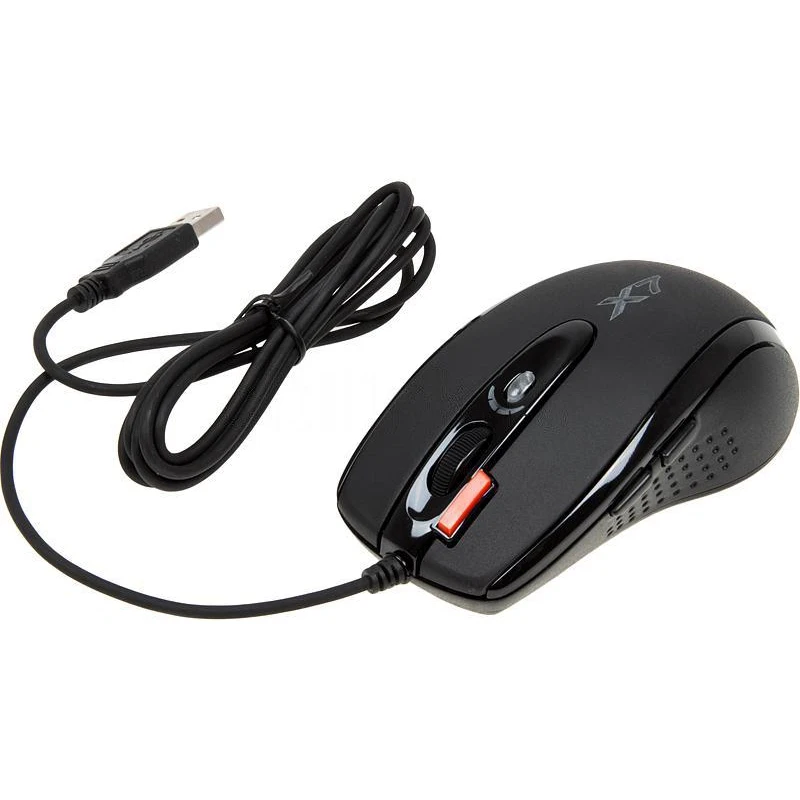 Мышь A4 X-718BK черный оптическая(3200dpi) USB1.1 игровая(6but