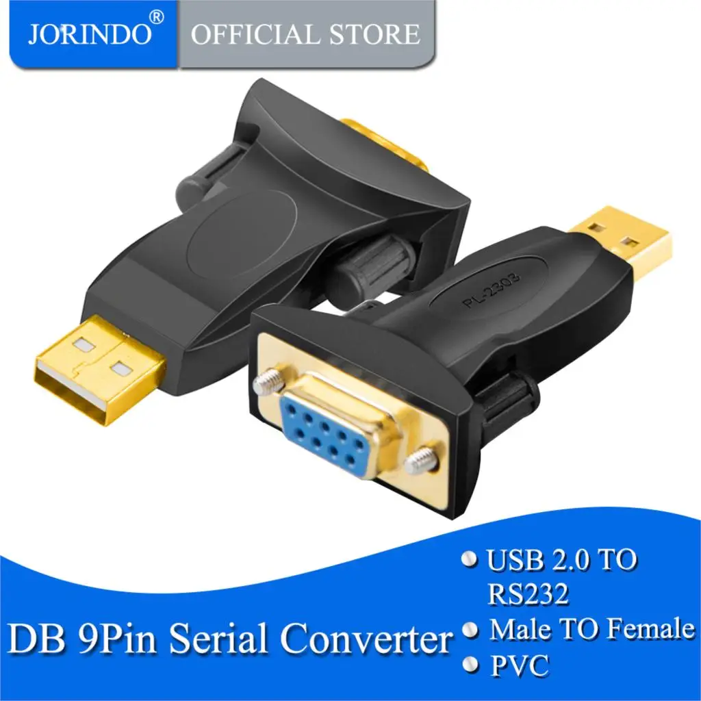 USB в RS232 адаптер с чипсетом PL2303, JORINDO USB в DB9 последовательный Женский конвертер, совместимый с Windows 10, 8,1, 8,7, Vista, XP