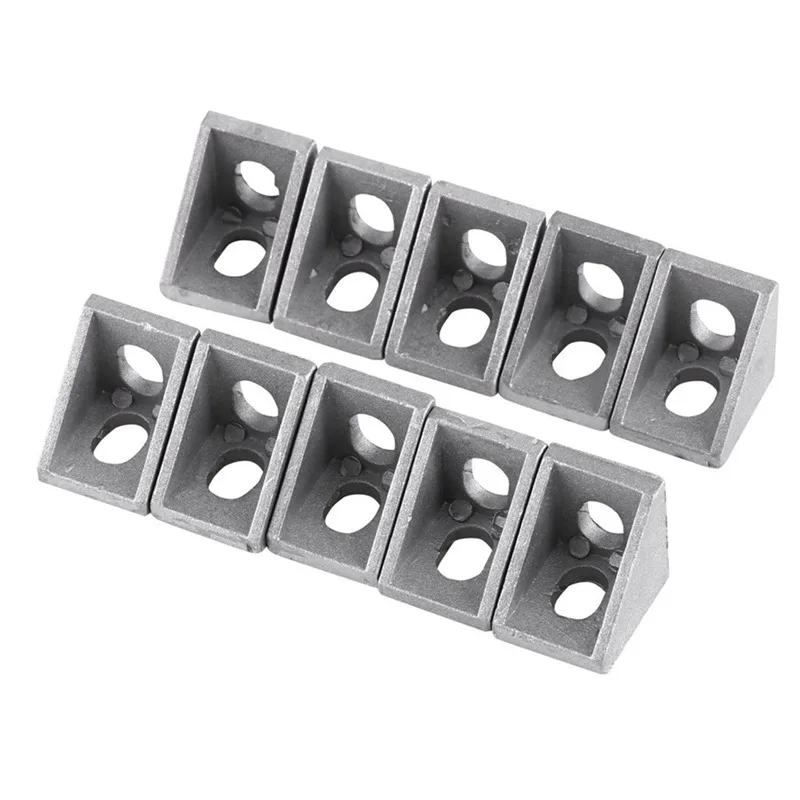 

10 Pcs 2020 Aluminum Corner Bracket, L Shape Right Angle Joint Bracket Fastener Home Hardware for 20mm Aluminum Extrusion (20mmx