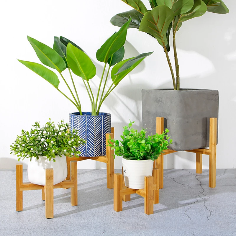 

1PCS Flower Pot Rack Home Garden Indoor Display Plant Stand Shelf Strong Free Standing Bonsai Holder Wood Planter Pot Trays