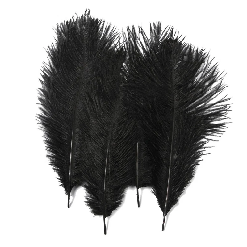 

10Pcs/Lot Black Ostrich Feather for Crafts 15-70cm/6-28" Feathers Ostrich Plumes Home Wedding Feather Decoration Carnaval Plumas