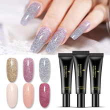 Удлиняющий Гель-лак для ногтей BORN PRETTY, 20 мл, сверкающий, меняющий цвет, для пальцев, быстро удлиненный, впитывающий, УФ-гель, 36 цветов