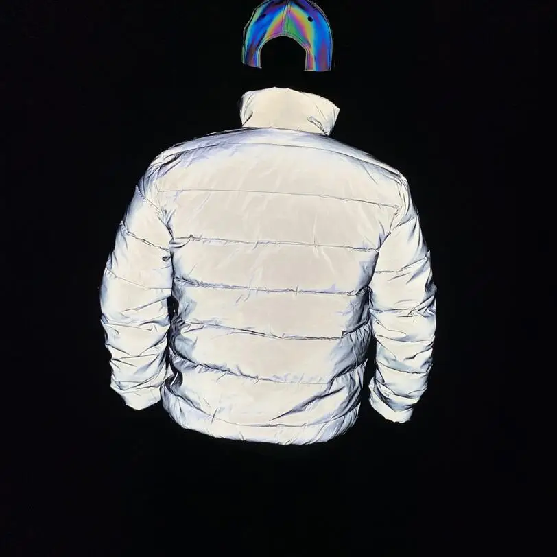 Winter reflective coat men women cotton-padded reflective jacket 2020 fashion thicken warm down cotton parka mannen jas 3