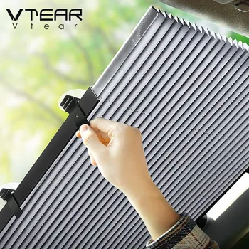 

Vtear Car window sunshade retractable windshield Cover Front Rear window foil Curtain for Solar UV protect Car Window Shade
