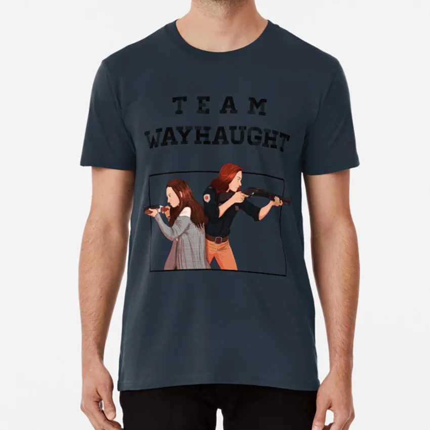 Команда wayhaught v1 футболка wayhaught wynonna earp nicole haught waverly earp - Цвет: Тёмно-синий