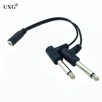 

3.5MM Stereo Female to Dual 6.35MM Right Angle Jack Mono Male Audio cable