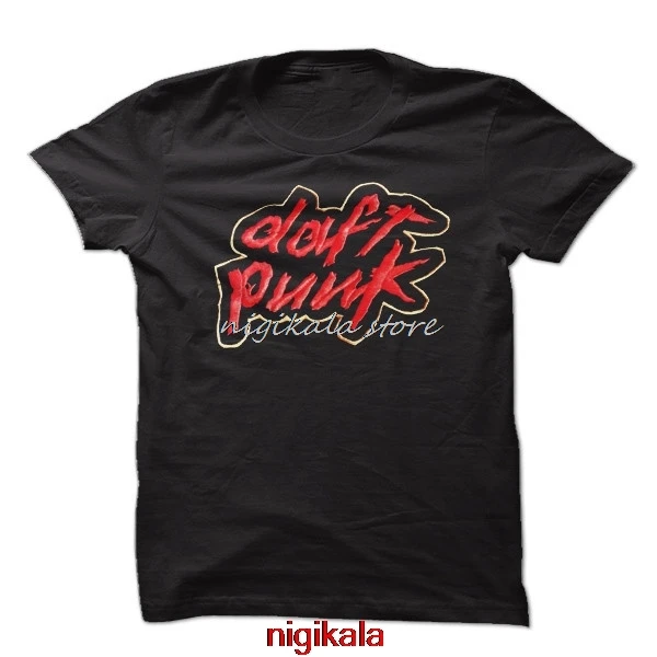 DAFT панк логотип домашняя работа обнаружения Черная Футболка DJ Мужская Клубная Футболка Красный DAFT панк электро дом - Цвет: black