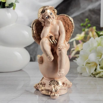 

Figurine "Pensive angel on a ball" 22 cm, beige