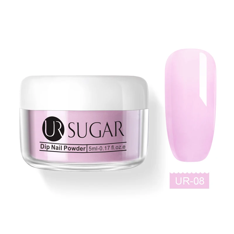 UR SUGAR розовый порошок для ногтей 5 мл голографический блеск Dip пигмент пыль натуральный сухой дизайн ногтей украшение наращивание ногтей DIY - Цвет: Pink 8