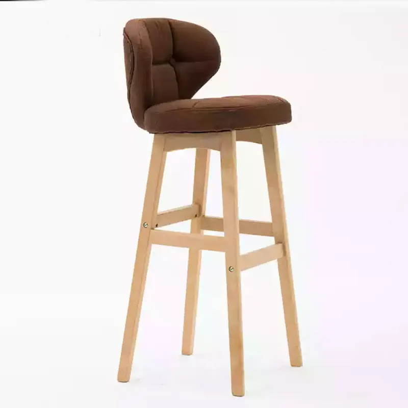 78cm Brown Скандинавский барный стул, домашний стол, современный простой креативный спинка, высокий стул барный стул - Цвет: 78cm Brown