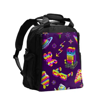 

Diaper Bag Rainbow Color Robot Cute Baby Nappy Organizer Bag Maternity Bag for Baby Care for Mom