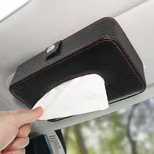 Двойное использование автомобильный подлокотник из углеродного волокна задняя кожаная коробка для салфеток Автомобильный держатель для салфеток бумажный ящик для полотенец подходит для BMW Ford Passat