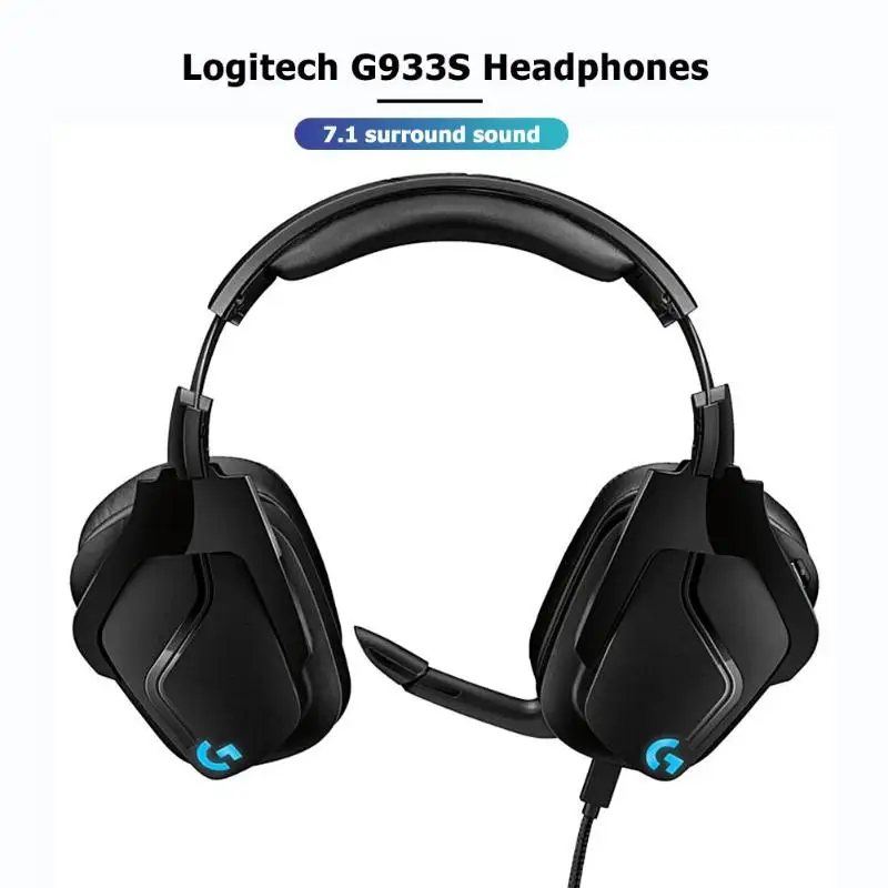 Беспроводные Игровые наушники logitech G933S 2,4 ГГц, Накладные наушники 7,1, стереогарнитура с объемным звуком и микрофоном для игр и видео
