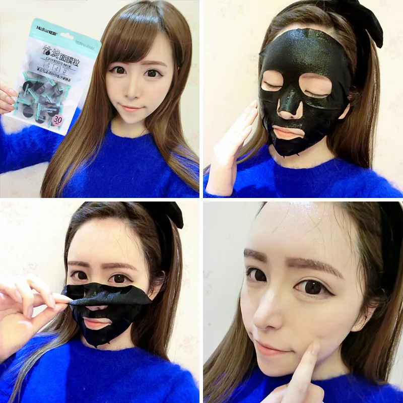 Ha0f813e7a2d2410393e575d2777b7844f Beauty-Health 30Pcs Black Bamboo Charcoal Compressed Mask