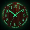 12 Inch Luminous Wall Clock Wood Silent light in dark night Nordic Fashion Wall Clock Non Ticking Clock With Night Light ► Photo 1/6