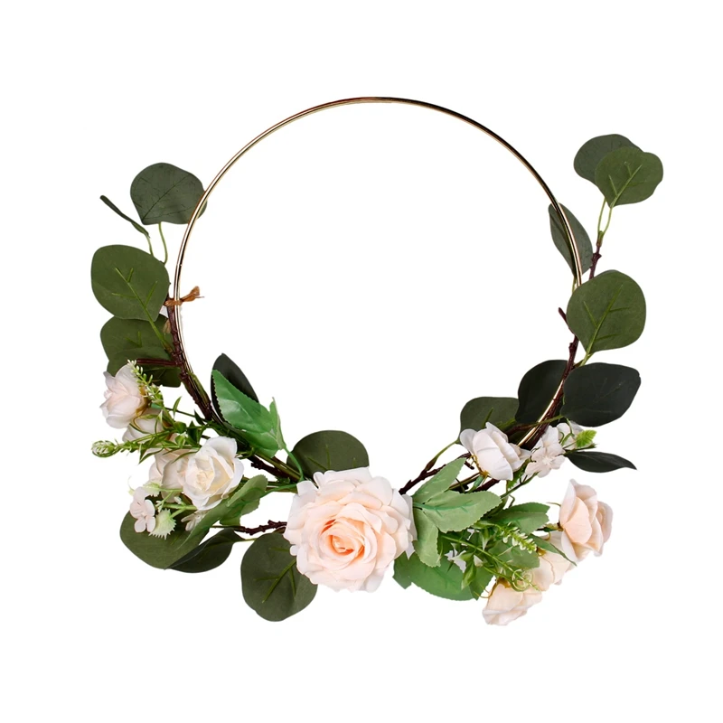 Свадебное декоративное кольцо с искусственным цветком, переносная гирлянда, Рождественский венок, свадебные цветы ручной работы, свадебные вечерние принадлежности