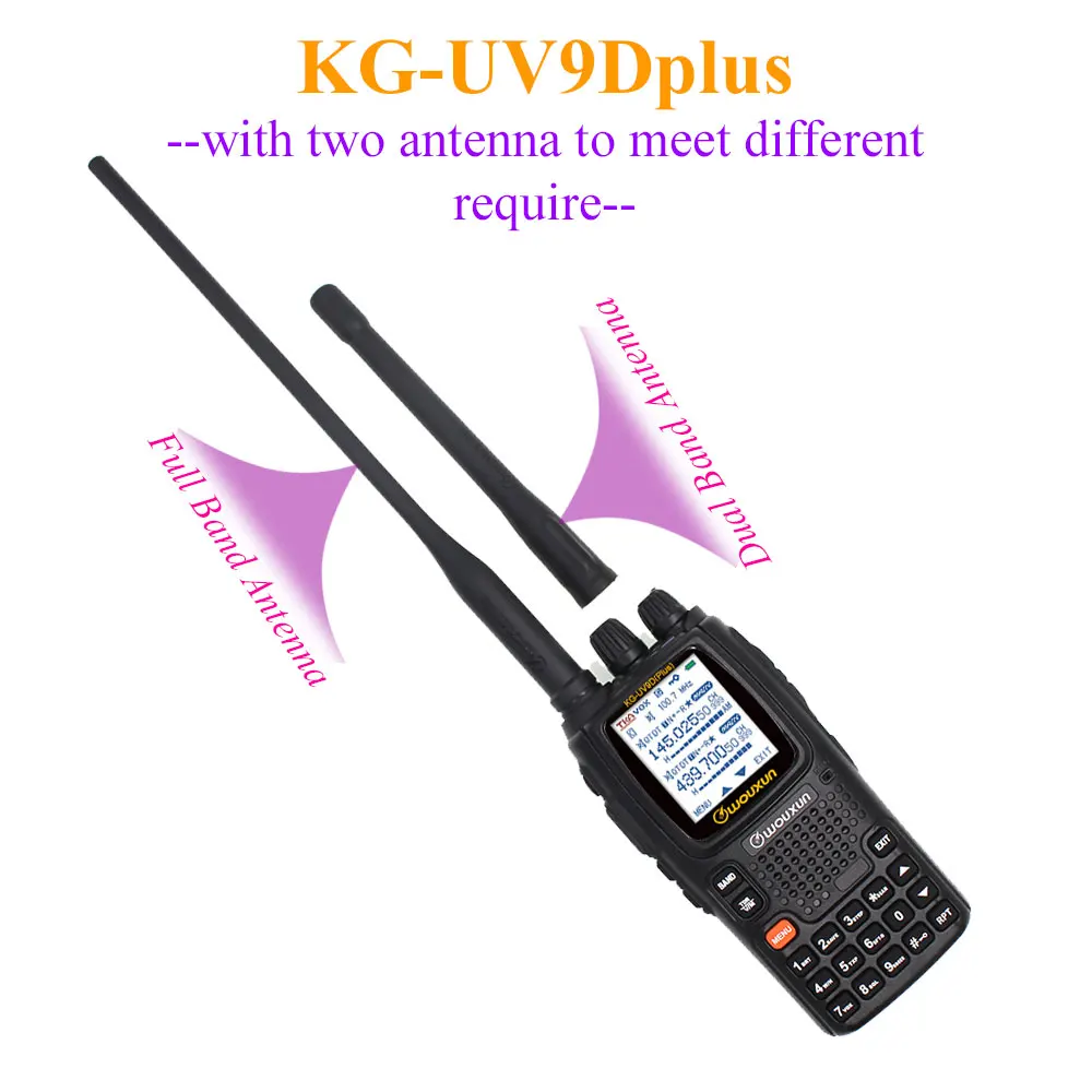 Wouxun KG-UV9D Plus WalkieTalkie Многодиапазонная Wouxun kg-uv9dplus радиостанция 76-174/230-250/350-512/700-985 МГц fm-приемопередатчик