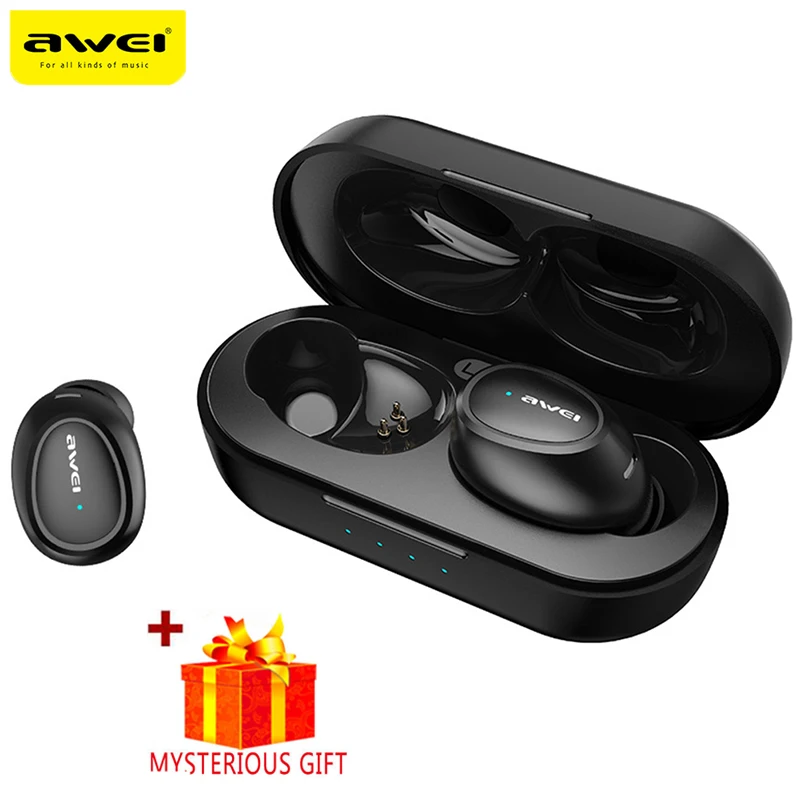 

Awei T6 Handsfree Bluetooth Earphone Headset True Wireless TWS Headphone 5.0 In-ear Earbud For In Ear Buds Phone Blutooth Mobile