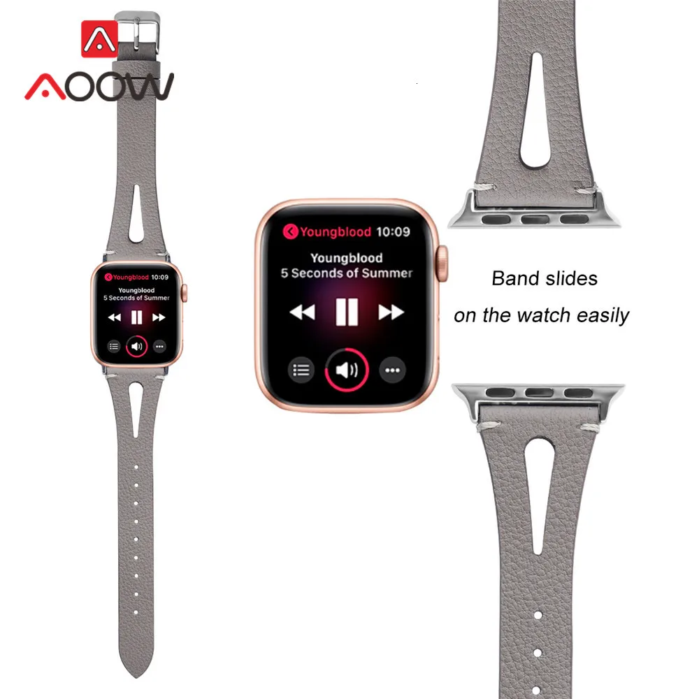Ремешок из натуральной кожи для Apple Watch 4 40 мм 44 мм 38 мм 42 мм цветочный принт розовое золото мужской женский браслет ремешок для iwatch 1 2 3