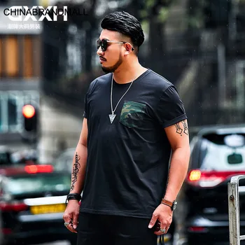 

super Brand Big size Male T Shirt Round Neck Bump Pure Color Color Loose Leisure Round Neck Fat Short Sleeve Half Sleeve Fat Man