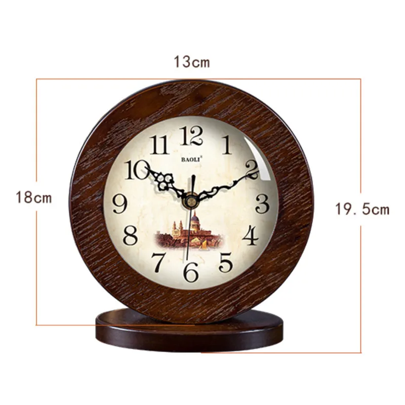 Европейские креативные простые деревянные настольные часы для гостиной, бесшумные современные прикроватные кварцевые часы для спальни, офисные настольные маятниковые часы
