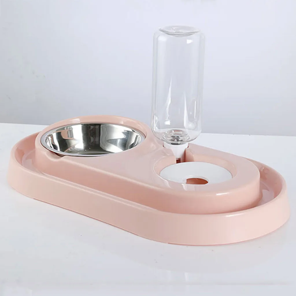 Миска для собаки, бутылка для воды, кормушка для собак кошек, Миски Двойного назначения, пластиковая миска для собак, кошек, автоматический диспенсер воды для миски, дозатор подачи