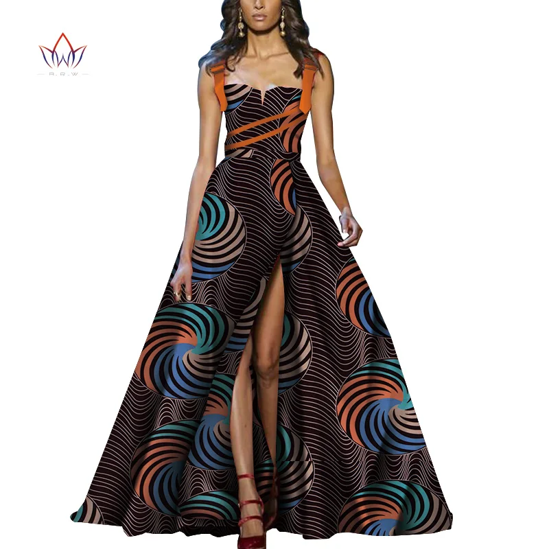 Комплект из обуви в африканском стиле платья для Для женщин с принтом Дашики регулировки платья с пряжками Vestidos Базен африканских Анкара платья Костюмы WY5965