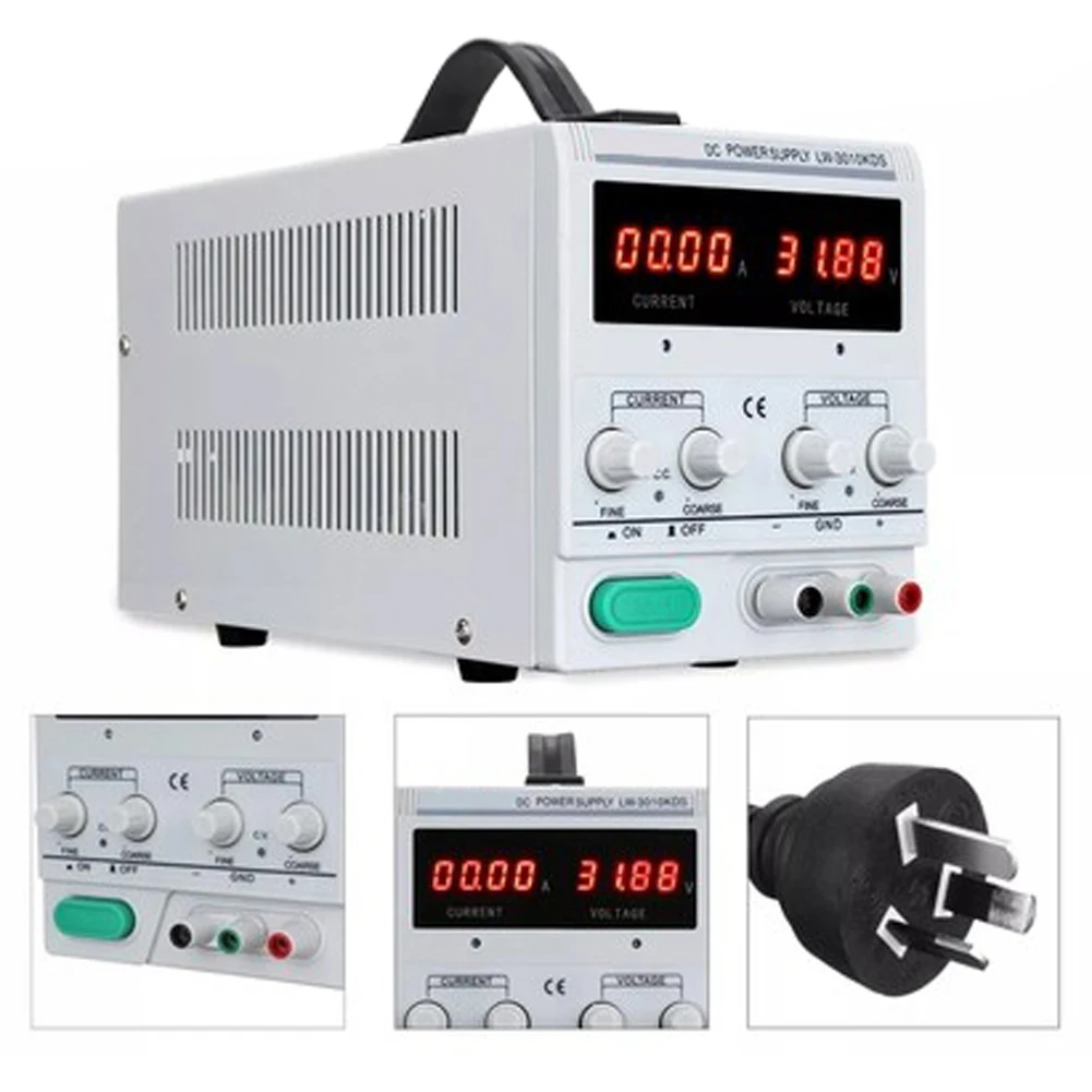 Высокая точность 4 цифр регулируется Питание 30V 10A светодиодный Дисплей лаборатории коммутации Питание для ремонта телефона
