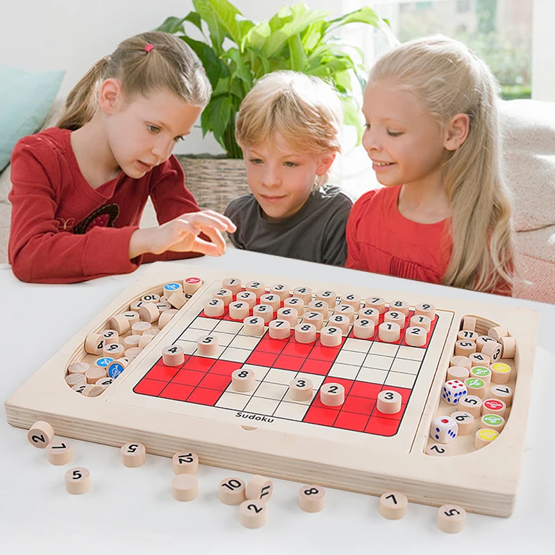 

Baby Toy Game and Puzzles Multifunctional Sudoku Flight chess Table Game travel game Educational toy for Children Gifts for kids