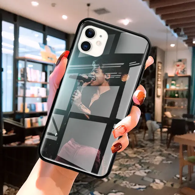 Glass Case For Apple iPhone 12 11 Pro Max 8 7 XS XR X 6 6S Plus SE 2020 Mobile Phone Coque Fundas Fine Line Harry Styles 1D T08