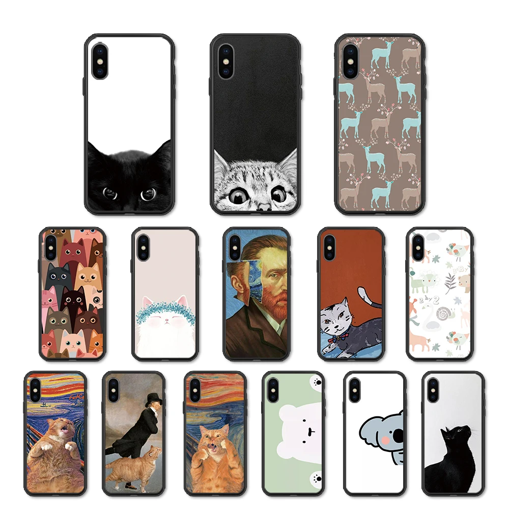 case on Huawei Honor 9 Lite cover For 9x pro Coque Huawi 10 note10 Silicone Soft View 20 20s Phone funda cat painting | Мобильные