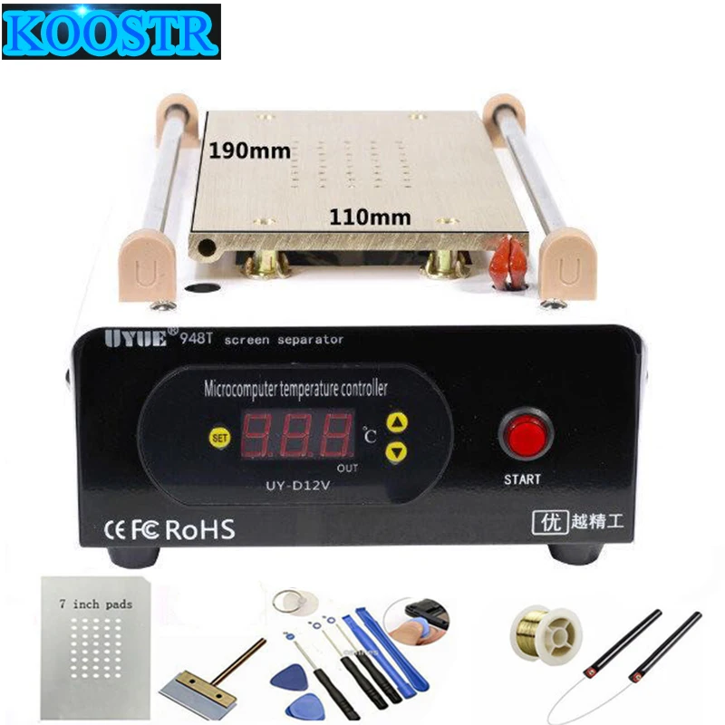 UYUE 948T Подогрев сепаратор Встроенный вакуумный насос сплит-экран машина нагревательная платформа 7 дюймов телефон разборка ремонт инструмент