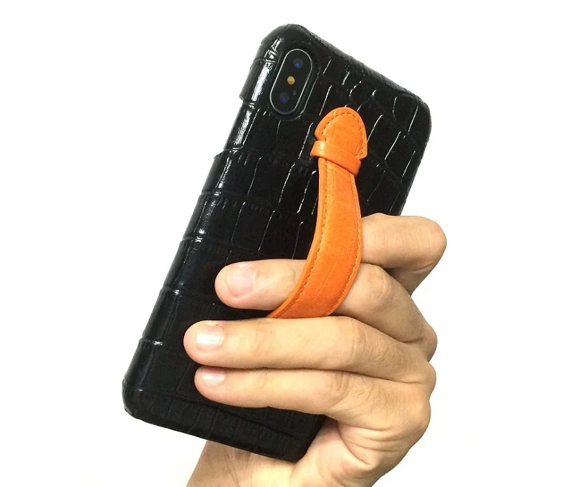 Тонкий чехол из натуральной кожи с ремешком на руку для iPhone X XS 10, Роскошный милый тонкий жесткий чехол из крокодиловой кожи для iPhone X, разные цвета