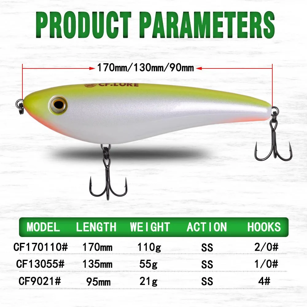 CF Lure Explorer Jerk 170 мм 135 95 3 размера рыболовная приманка на щуку|Наживки| |