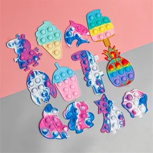 

2 PCS Random Silicone Pop Fidget Sticker Push Bubbles Puppet Fidget Toy Stickers Popper Sticker Sensory Toys for Notebook Phone