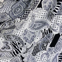 1 ярд Ретро Пейсли Ткань 3D лайкра спандекс Джерси трикотажные ткани для платья юбки