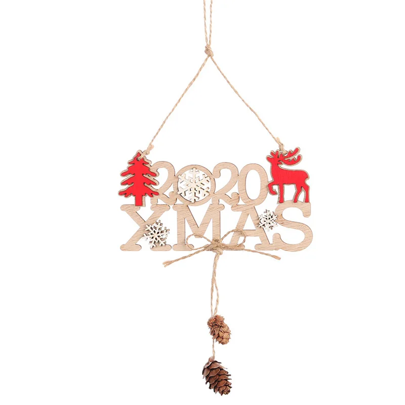 1Pcs Merry Christmas Wooden Pendants Decoration Chrismas Party Home Decor Kids DIY Craft Gift Xmas Tree Ornaments Supplies - Цвет: 04