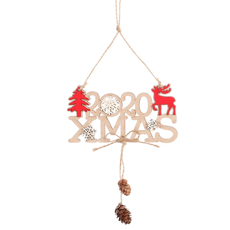 04 1Pcs Merry Christmas Wooden Pendants Decoration Chrismas Party Home Decor Kids DIY Craft Gift Xmas Tree Ornaments Supplies - Цвет: 04
